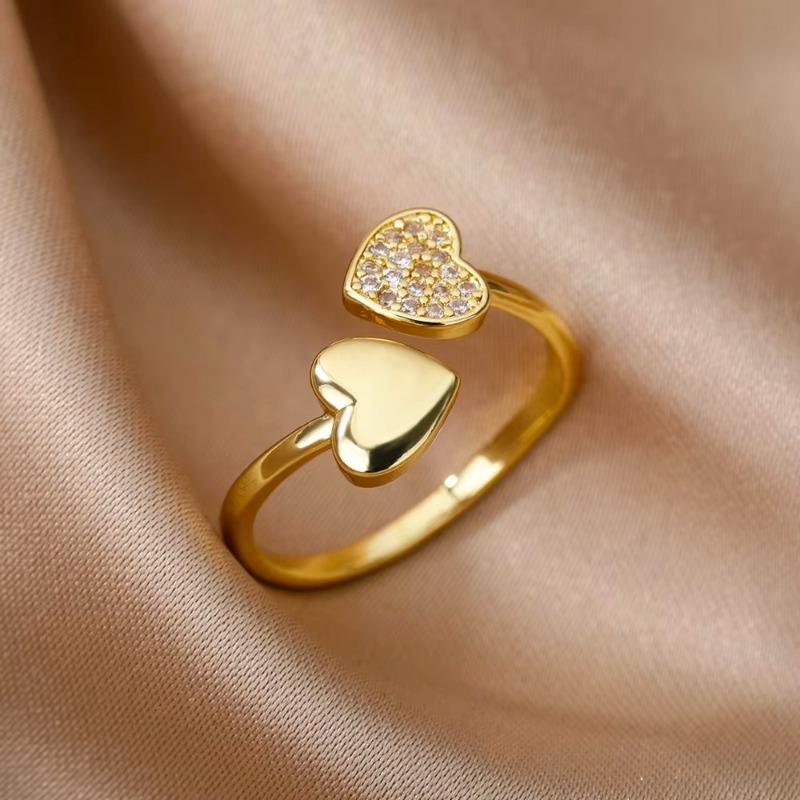 New stainless steel love geometric ring women's opening adjustable jewelry daily wear