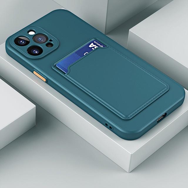 

Xiaomi Redmi Note 13s 13 12s 12 11s 11 Pro Pro+ Poco X6 Pro 12C 13C із затискачем для карток Wallet Clip Holder Протиударний м’який силіконовий чохол для телефону Redmi 12 темно-зелений колір