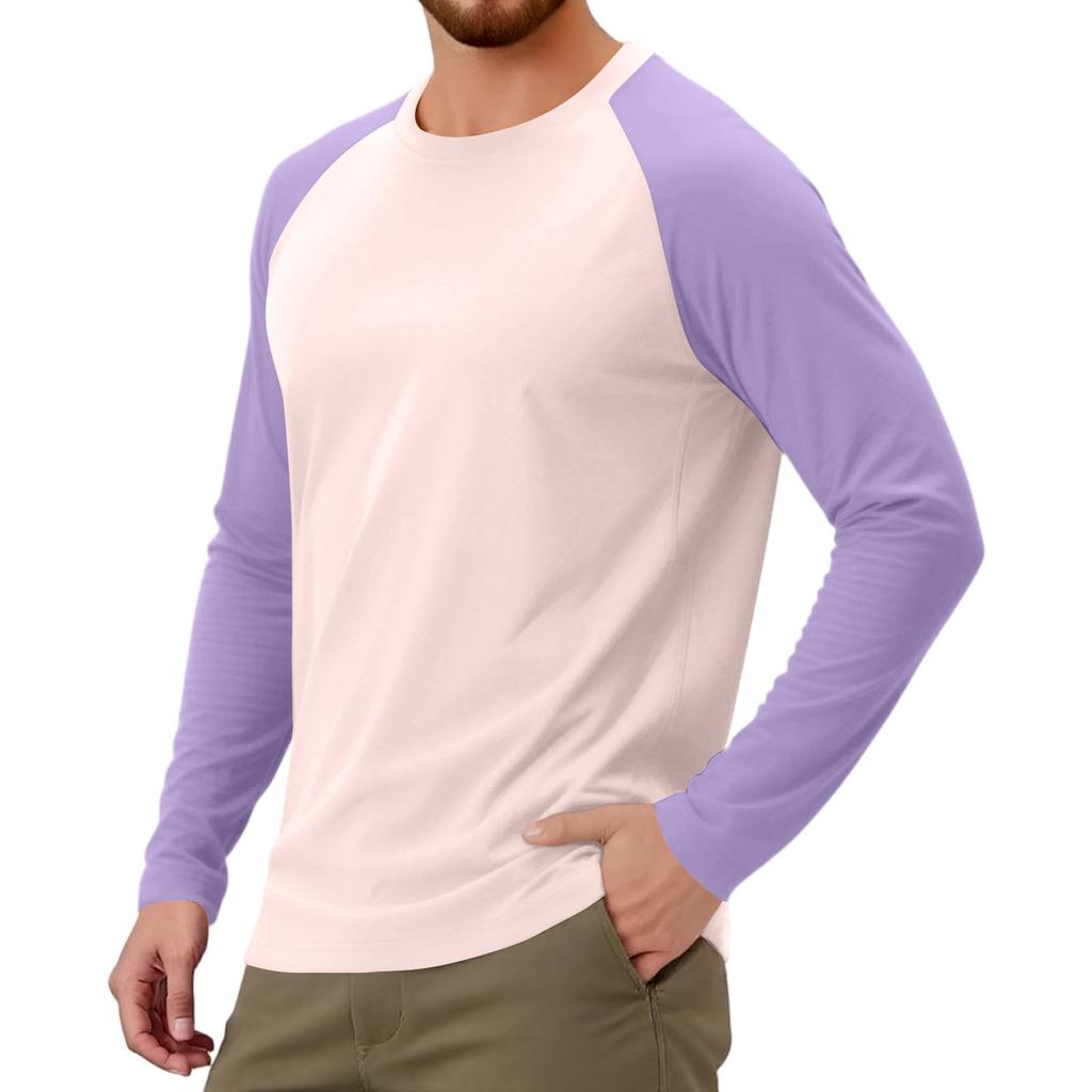 Pánské sportovní tričko s dlouhým rukávem raglánového střihu v kontrastních barvách
