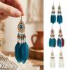Retro Ethnic Style Beaded Earring Tassel Hanging Drop Earrings Boho Long Tassel Earring  Women