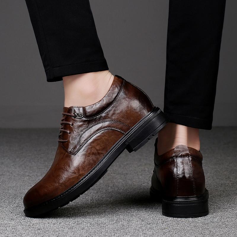 Versatile Men's Walking Shoes Fashion Brand Man Oxford Shoes Lace Up Formal Dress Footwear 2024 New Men Genuine Leather Shoes