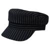 25-Day Striped Flat Top Hat Casual Retro Versatile Linen Newsboy Hat Women'S Spring And Summer Face Small Painter Hat