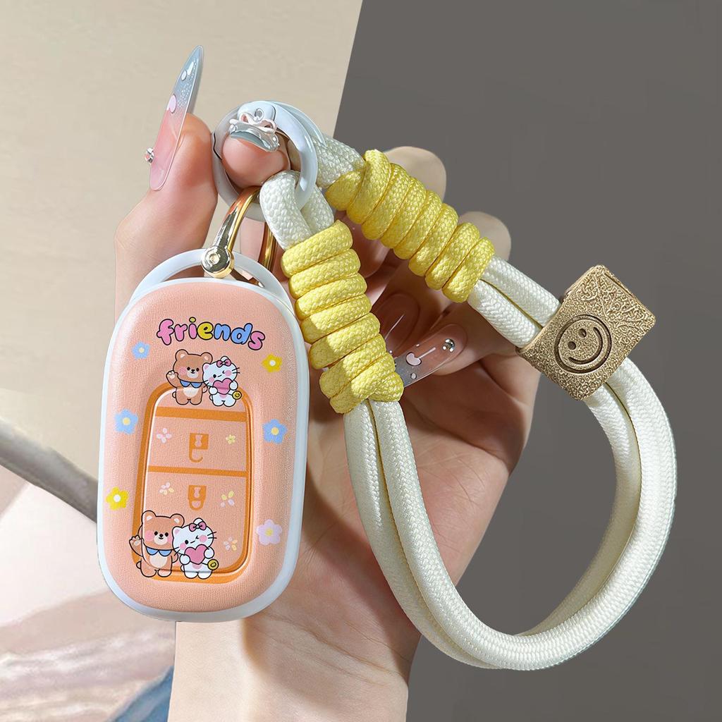 Couple Bear TPU Key Pouch: Cute Protective Case for All Honda Models - Women's Car Keyring