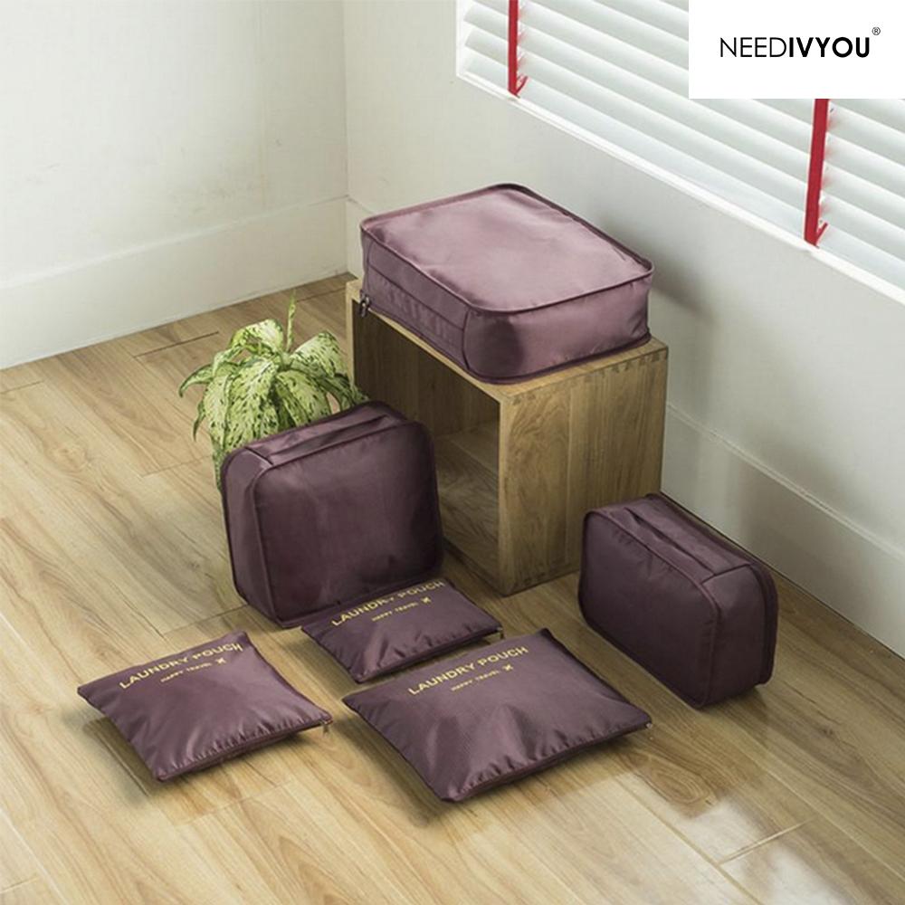 NEEDIVYOU 6-teiliges Packwürfel-Set für die Reise – Organisieren Sie Kleidung, Schuhe, Accessoires, strapazierfähiges wasserabweisendes Material