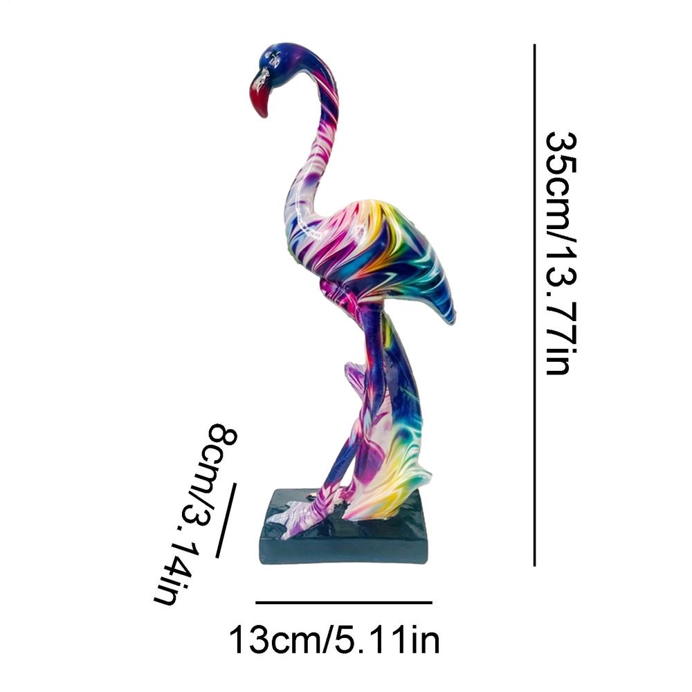 Graffiti Flamingo Skulptur Tierstatue Kunstfigurine Heimdeko für Wohnzimmer Schlafzimmer Bücherregal TV-Schrank Schreibtischdeko