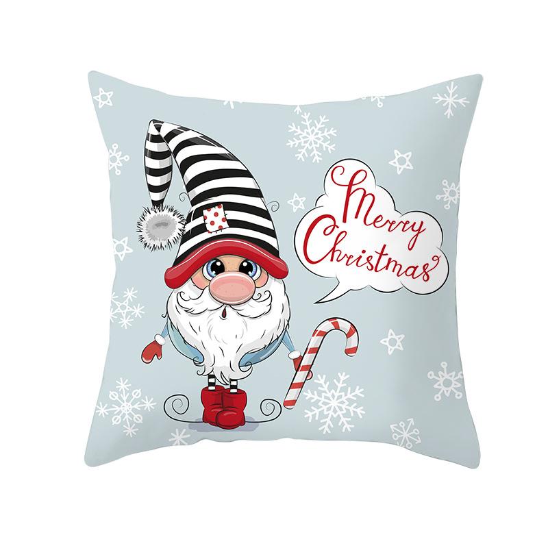 Cartoon Christmas Peach Skin Pillow Cover New Sofa Cushion Cover Square Cushion Pillow Cover