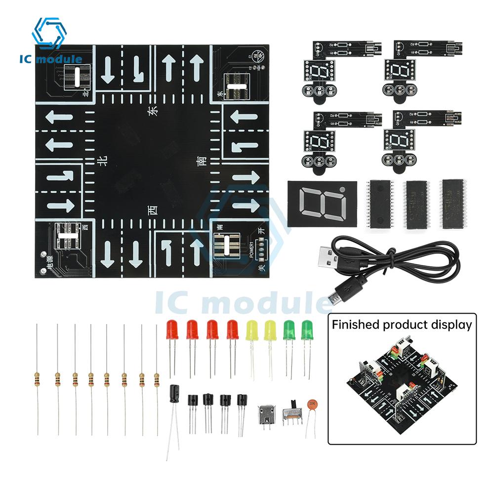 Symulator Świateł Drogowych DC 5V Zestaw DIY Zestaw do Ćwiczeń Lutowania Światło Sygnałowe Zestawy do Ćwiczeń Lutowania dla Nastolatków i Dorosłych