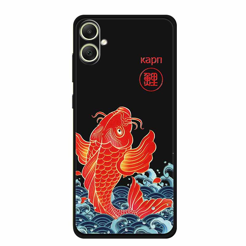 3D Emboss Case For Samsung Galaxy A06 M06 F06 A05 M05 F05 Phone Case A 06 M 05 Flower Black Silicone Soft Back Cover Coque Funda