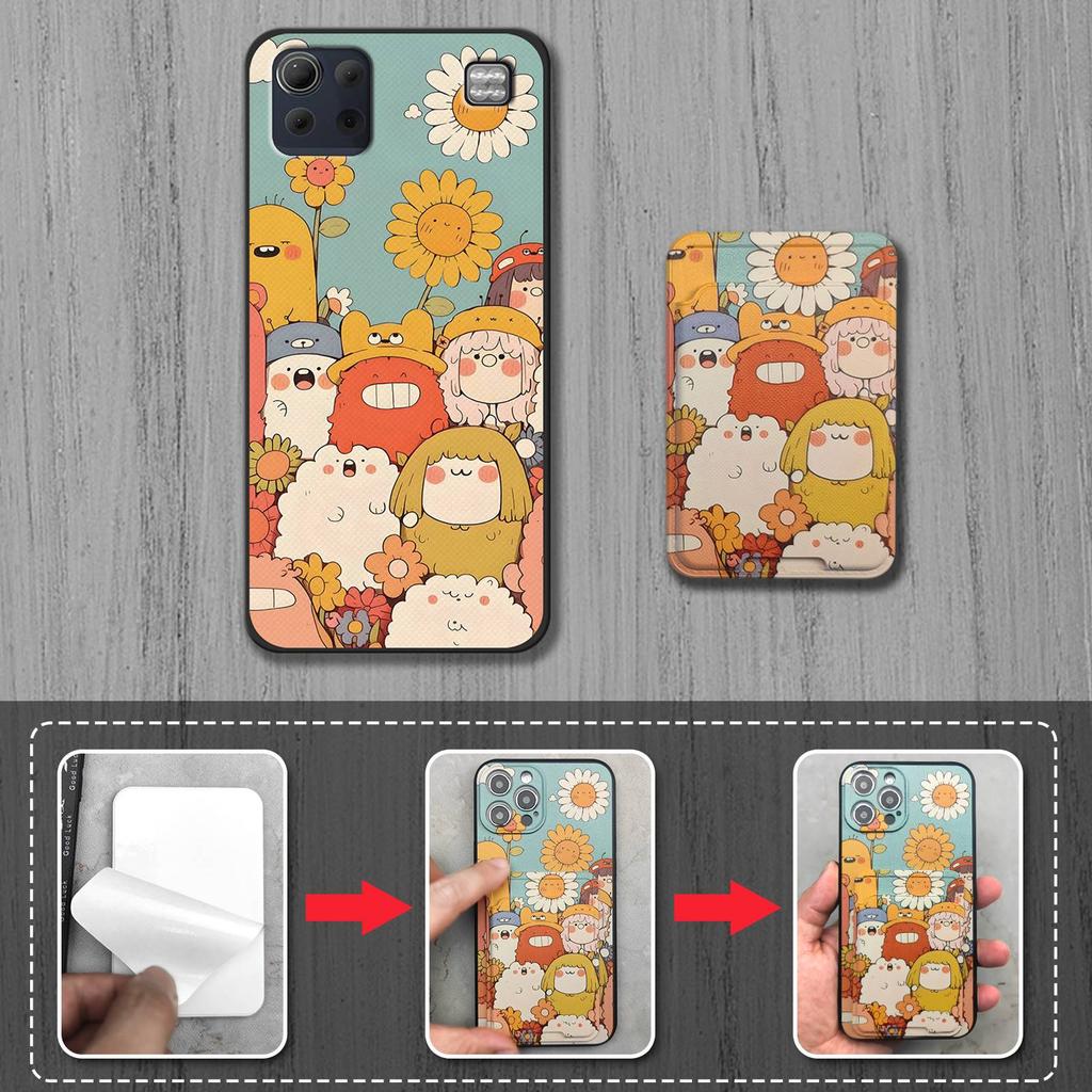 Back Cover Graffiti Phone Case For LG K92 5G/Q92 Card sleeve Card slot Card bag Cute Waterproof Durable Anti-knock TPU