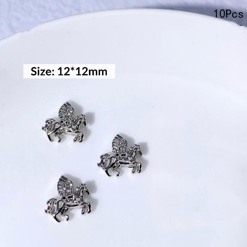 3DCartoon Alloy Pony Nail Accessories Stylish Three-dimensional Horse Nail Decoration For Girls Manicure Accessories