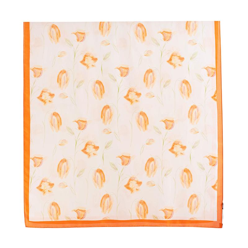 

Весенне-летняя средней длины темпераментная шаль с принтом, простая и модная шаль из искусственного шелка, подарите женщинам небольшой подарок 85*180cm