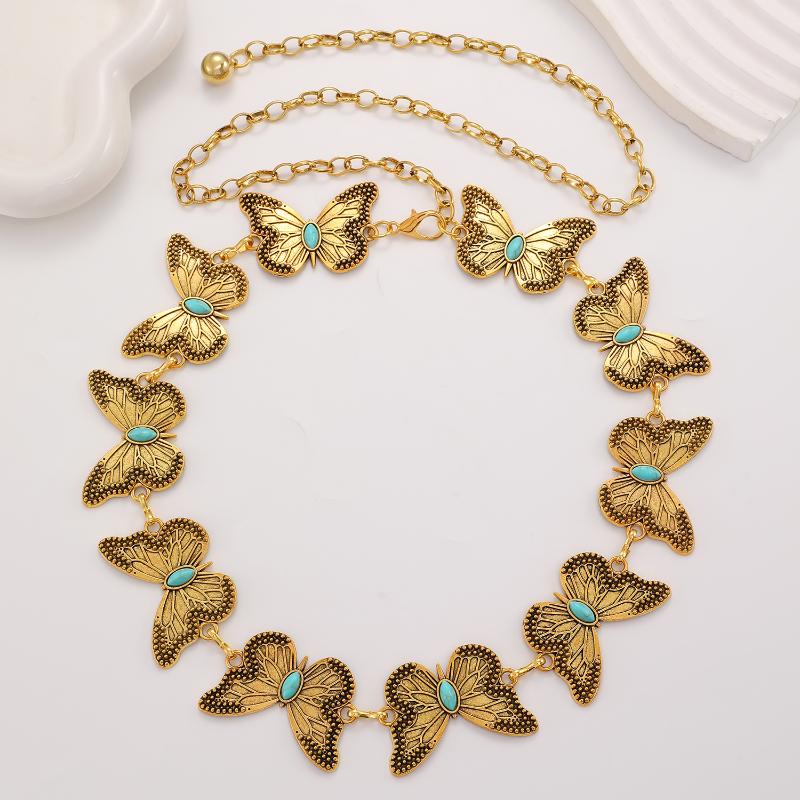 Vintage Oval Craved Metal Waist Chain For Women Retro Style Exquisite Gold Color Plated Belt Chains Fashion Body Jewelry Gifts