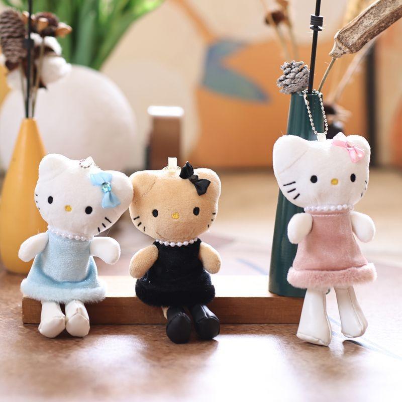 Keychain Plush Doll Wearing Dress And A Pearl Design Necklace