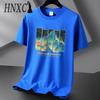 HNXC Cotton Short Sleeve T-shirt Men's Fashion Loose Half Sleeve Shirt Printed Compassionate Shirt