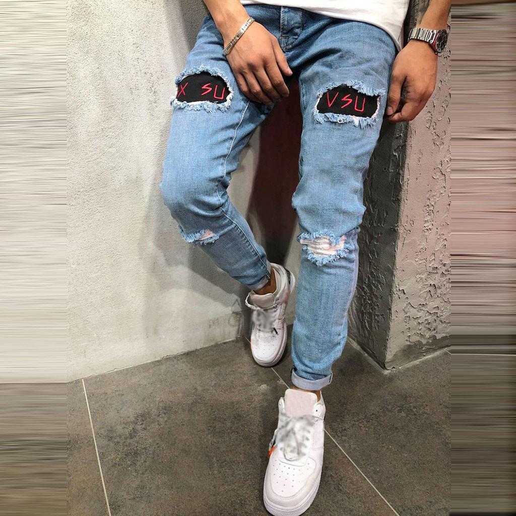 Pocket Trouser Distressed Jeans Pants 