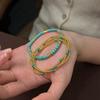Classic retro ethnic style blue beads bracelet layered design turquoise bracelets for women high-quality banquet jewelry gift