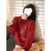 2025 Korean High-End Red Embroidered Christmas Sweater - Winter Petite Women's Knit Top