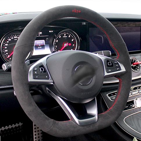 

Customized Real Alcantara Steering Wheel Cover for Mercedes Benz W176 W246 W205 C117 R231 R172 AMG C43 Braid on Steering Wheel