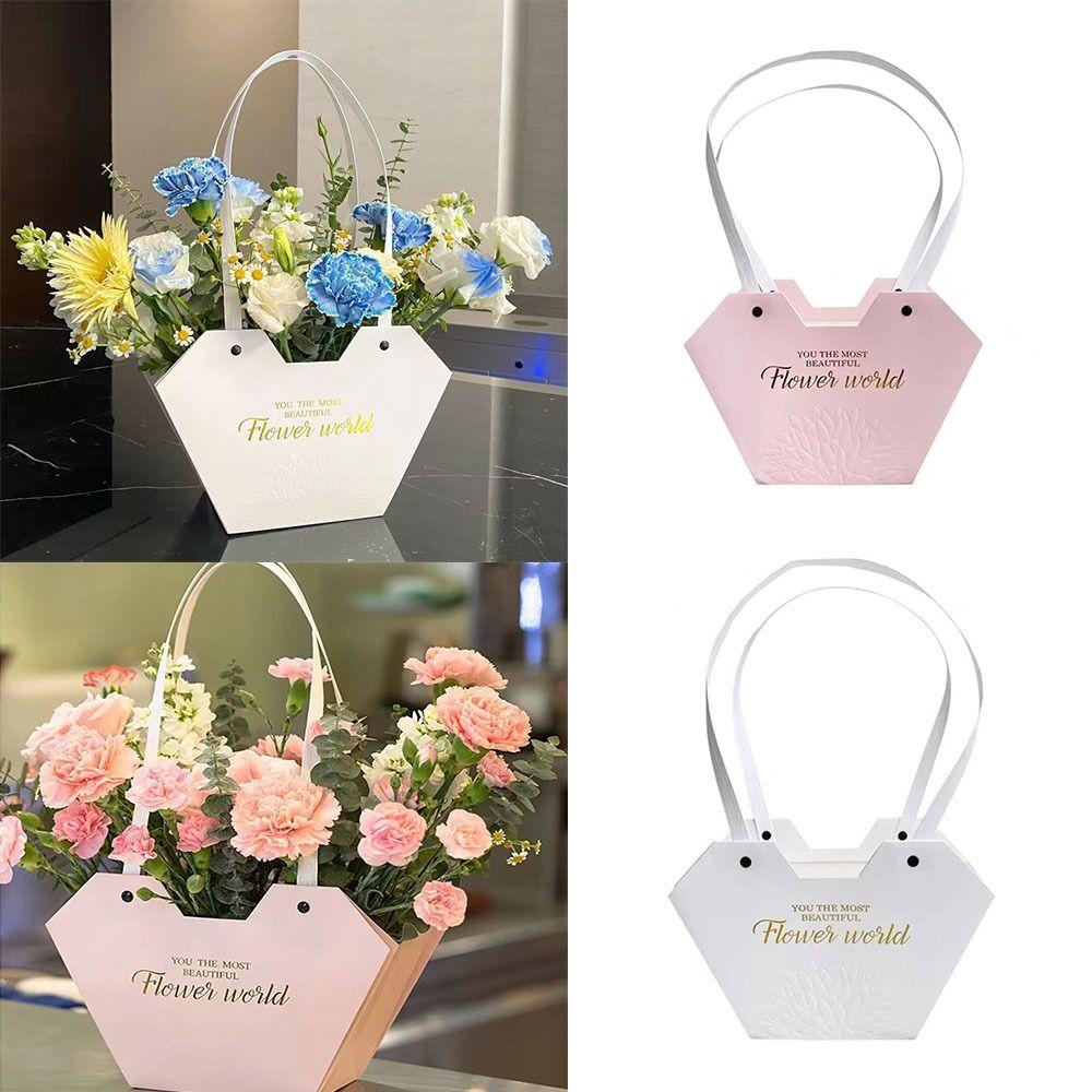 

Paper Bouquet Wrapping Box DIY Flower Container Box High Quality Gift Boxes рожевий