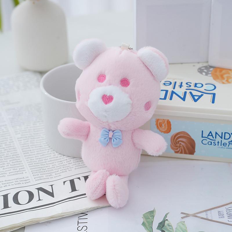 Разноцветный плюшевый брелок-медвежонок, милый брелок на рюкзак, подарок для девочек**