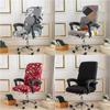 Blommig dator Kontorsstolsöverdrag Elastiskt roterande spelfåtöljöverdrag Stretch Skrivbord Säte Slipcover Funda para Silla de oficina