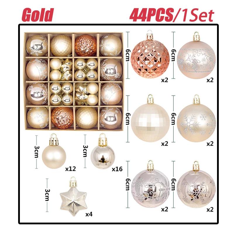 Merry Christmas Ball Ornaments Tree Hanging Pendants Set for Home Decoration Family New Year Celebration Party Decor