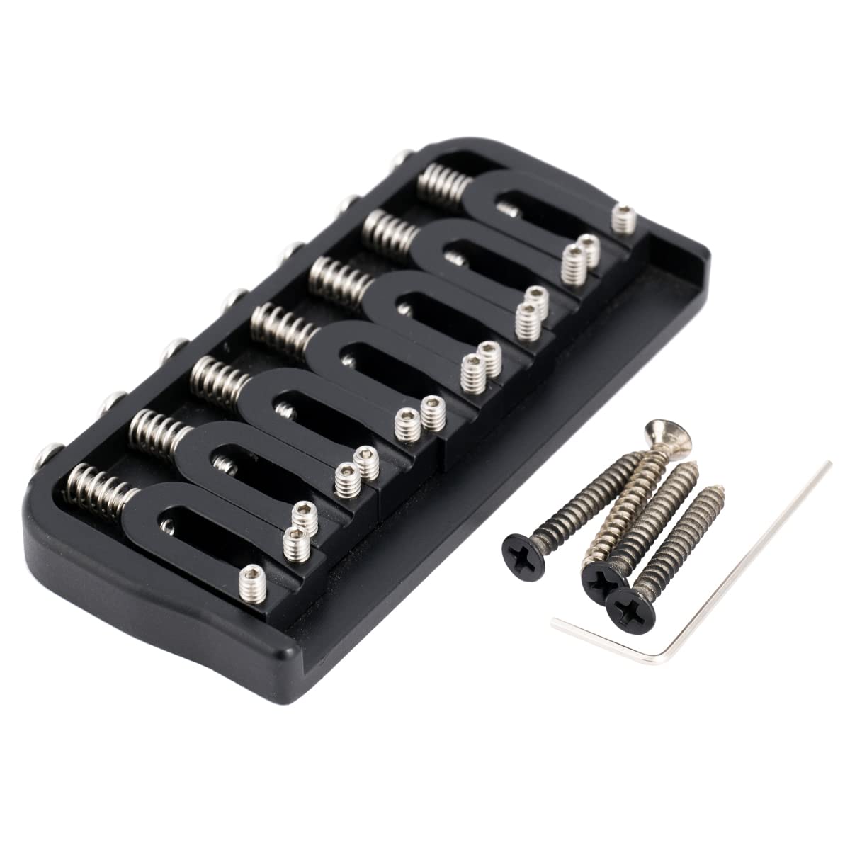 

Musiclily Ultra Fixed Guitar Bridge for Brass Electric Black 7-String Guitars,