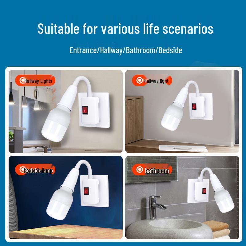 Universelle Schwanenhals-Tischleuchte mit E27 LED-Glühbirnenfassung und Stecker-Schalter