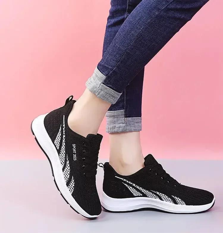 Nové běžecké boty Dámské Prodyšné Tenisky Léto Lehké Síťované Vzduchové Polštářky Dámské Sportovní boty Venkovní Šněrovací Tréninková obuv