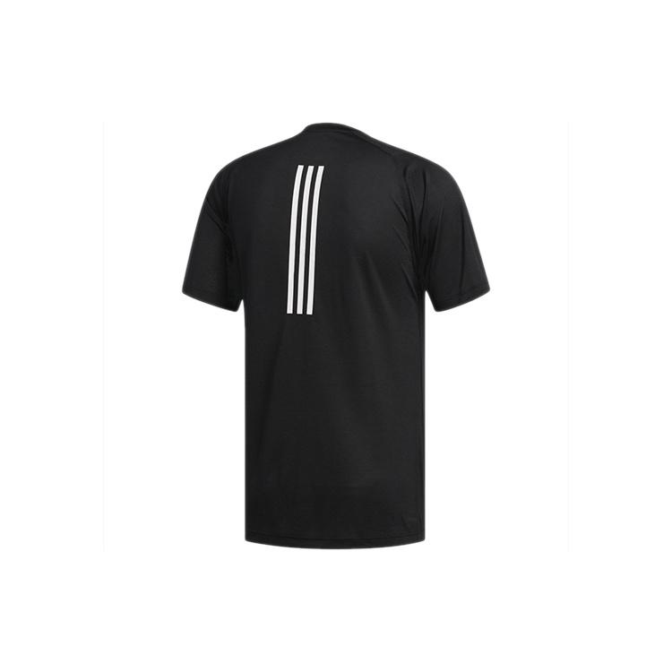 adidas Sports Training 3-Stripes Round Neck Short Sleeve Black Cloud White Men s DX9505