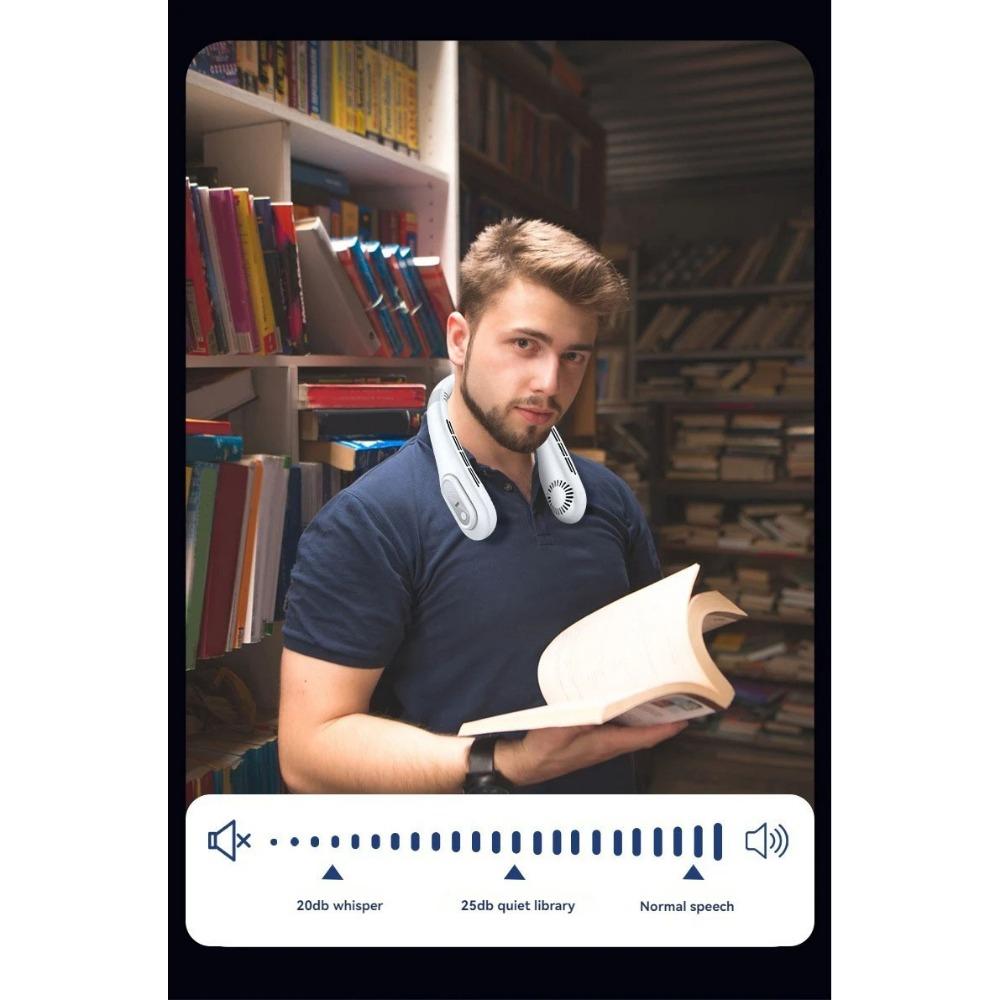 Summer Lazy Person Hanging Neck Fan Outdoor No Leaf Silent Small Fan Air Conditioning Fan Charging Portable Travel Small Electri