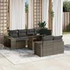 VidaXL Garden Lounge Set 11 Pcs with Grey Cushions Wicker 3274583