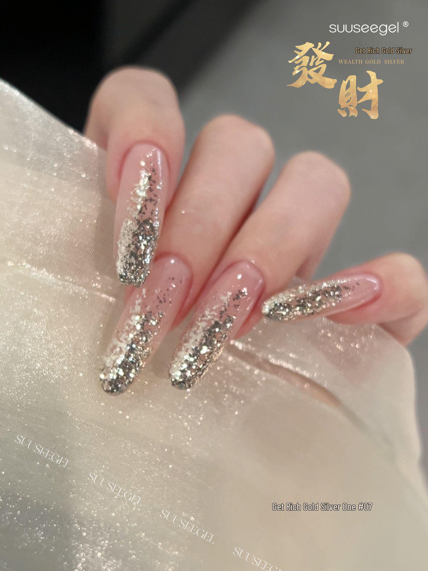 

New Year s Gold & Silver Holographic Glitter Nail Gel