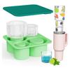 Ice Cube Tray for 30-40oz Stanley Cup, Silicone Cylinder Ice with Lid, Easy Fill and Release for Ice Drinks, Juice, Whiskey, Cocktail, Coffee, Gifts