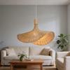 JOYINLED Japanese Style Bamboo Chandelier Rattan Woven Pendant Light Ceiling Lamp for Home Cafe Bar Decorate Restaurant 40/60CM