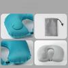 Flocking Inflatable Portable Neck Pillow That Can Be Stored And Self Filled Suitable For Outdoor Travel Business Trips Camping