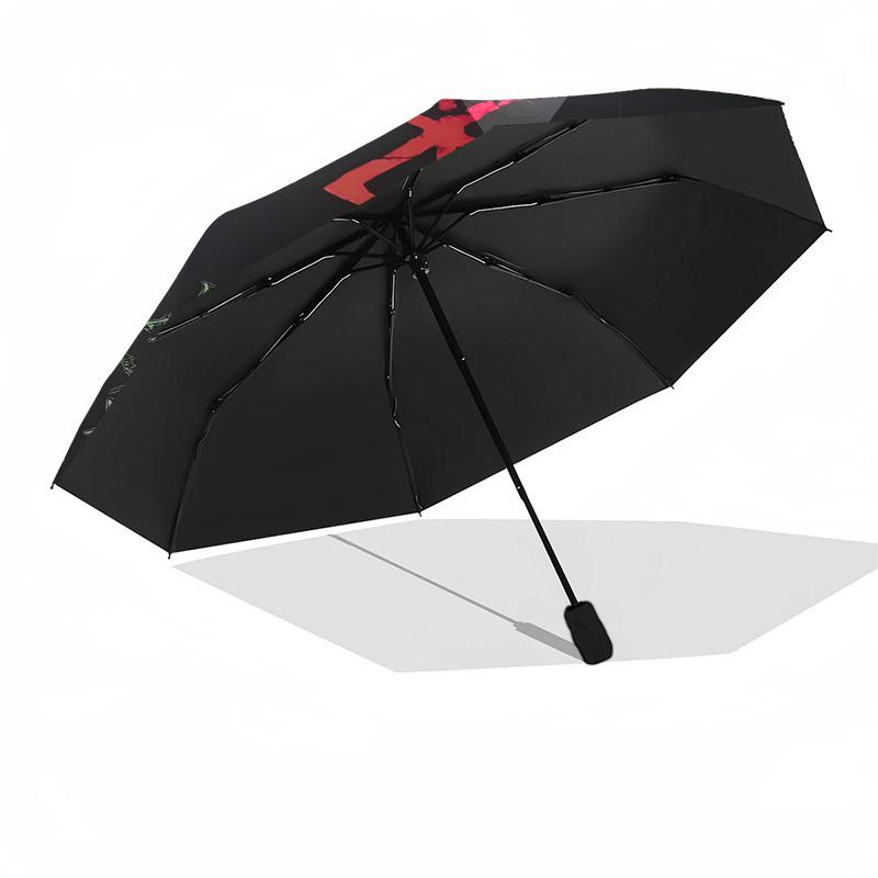 1pc Skull RoseOpen/Close Umbrella-Windproof, Compact Travel Umbrella, Sturdy 8-Rib Shaft, Outdoor Accessory, 1064