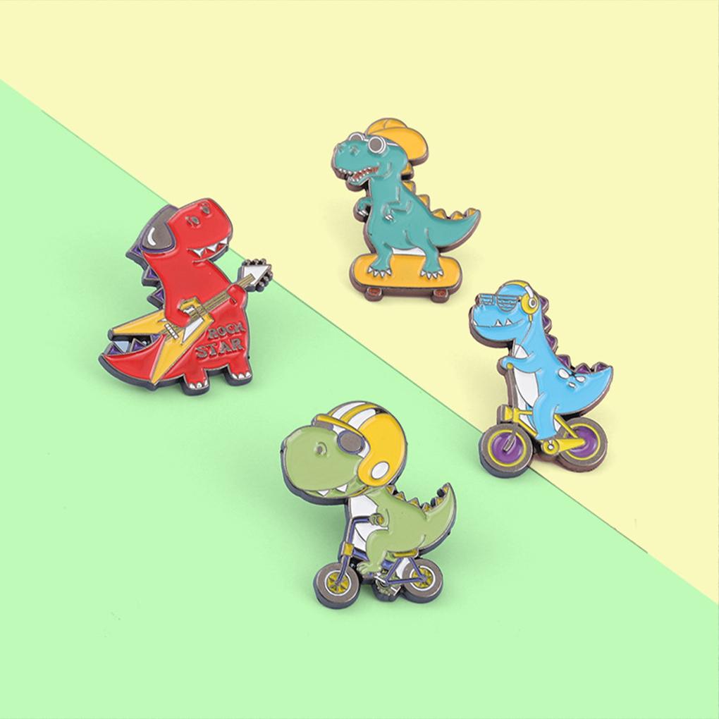 Spille Cartoni Animati Sportive Dinosauri Multicolore Estetiche Divertenti Smalto Spille da Bavero Distintivo Ragazzi Ragazze per Abbigliamento Cappelli