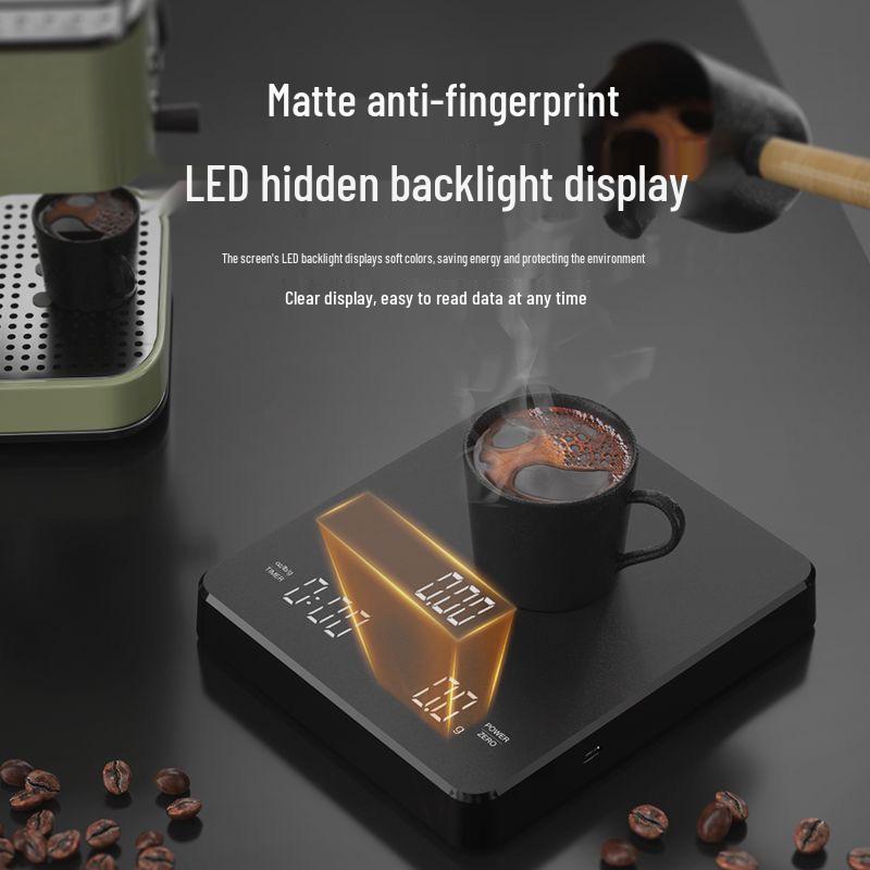 Chytrá kávová váha s vysokou přesností a časovačem pro pour-over a kuchyňské použití