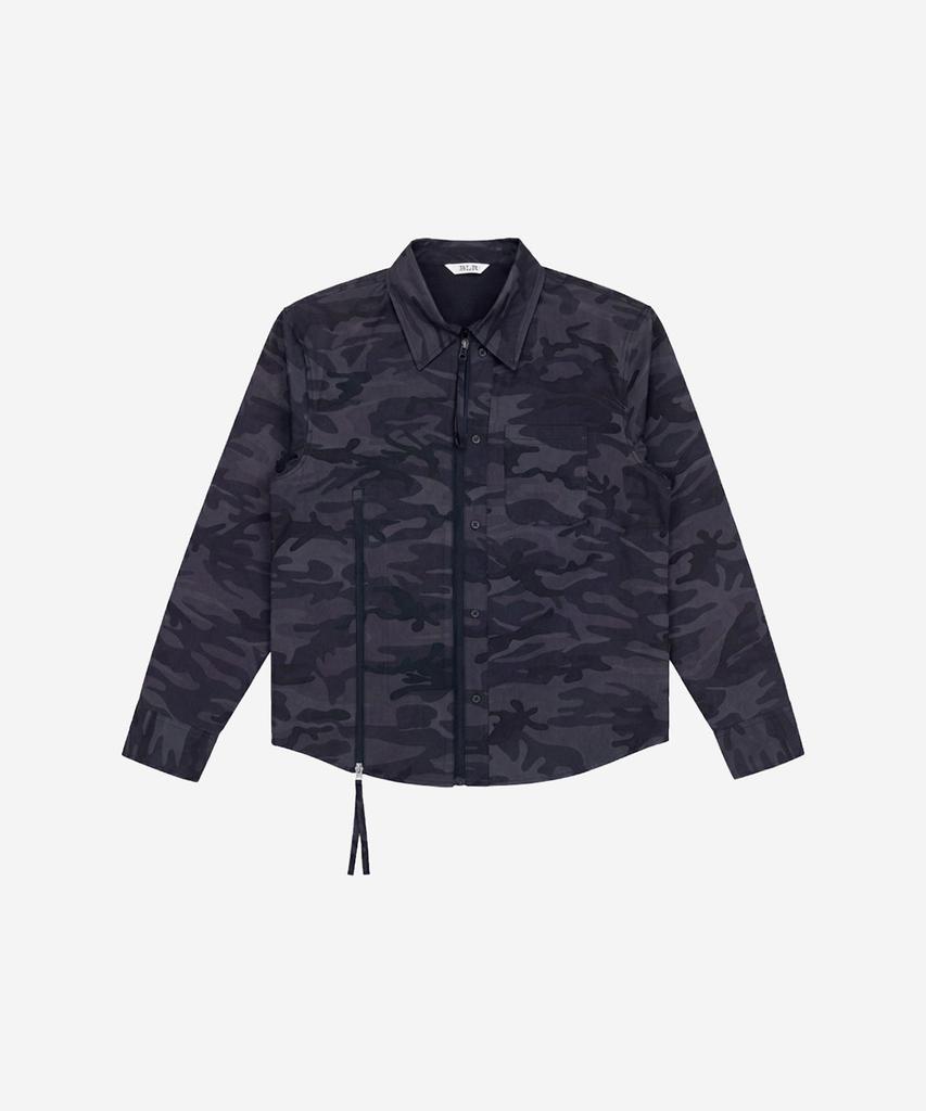 BLR Camo Zip-Up Overshirt Charcoal