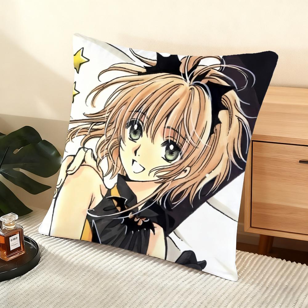 CCardcaptor SSakura Cushion Cover Soft Short Plush Pillow Cover Smooth Cozy Texture Aesthetic Cushion Case Home Decor