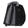 Corduroy Jacket Men's Autumn and Winter Thickened Velvet Casual Lapel Jacket Green and Medium Lamb Velvet Warm Winter Wear