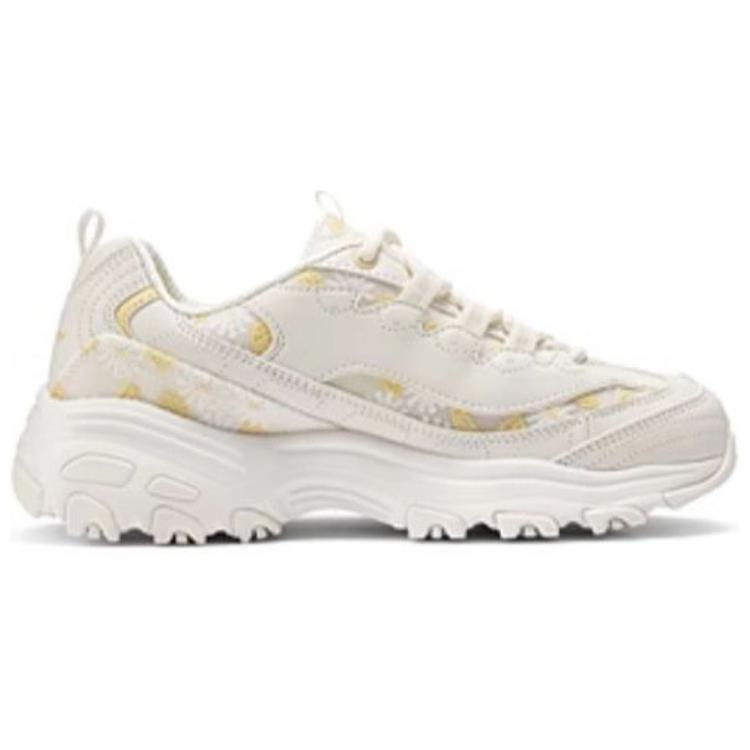 Skechers DLites 1.0 Květinový medvěd Silná podrážka Pohodlné Tlumení nárazů Zvýšená výška Nízké kotníkové Táta boty Dámské tenisky Daisy-Yellow 150234-NTYL