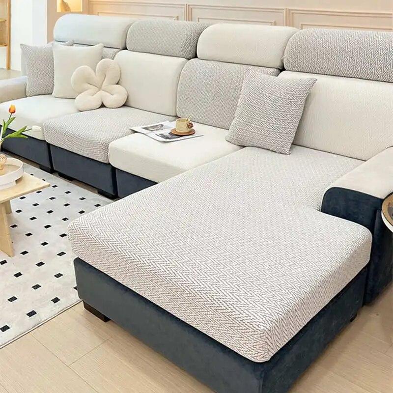 Leichte Luxus-Chenille-Sofamatratze, geometrisch, weich, elastisch, Sofabezüge, Chaiselongue, Couchkissen, Schonbezug