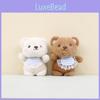 Charming Short Plush Bear Keychain Soft Stuffed Toy With Bib Cute Gift