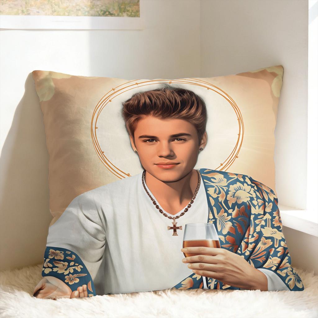 J-Justins B-Bieber Pillow Case Soft Pillow Cover Kawaii Cushion Cover For Chair Sofa Home Decor