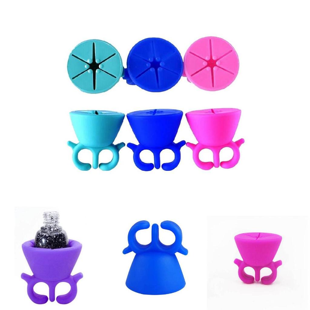 Portable Silicone Nail Polish Container Sleeve With Spillresistant Clamp For Manicurists