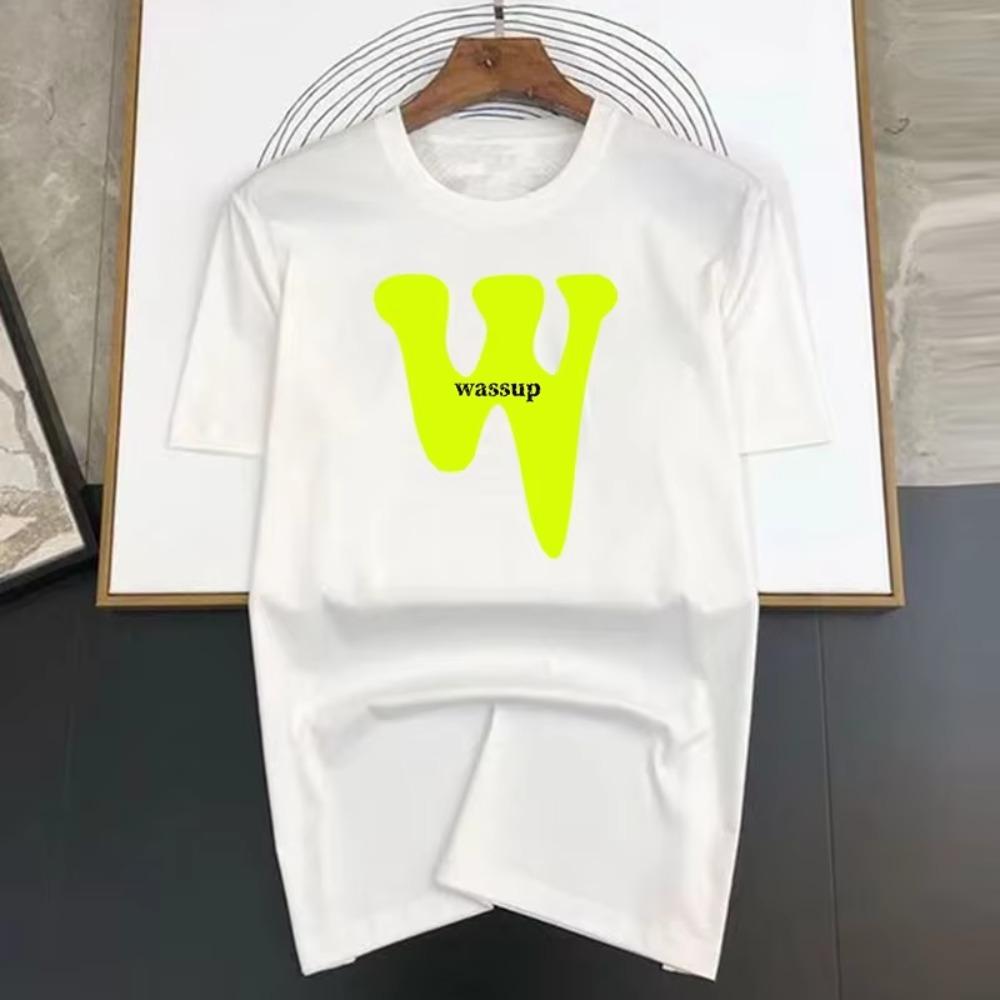 Luxury Brand Funny Wassup Print T Shirt For Man Summer Vintage Unisex Ulzzang Oversized T-shirt Y2k Tops Short Sleeve Men's