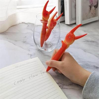 Funny Unique Crab Clip Pliers Pen Creative Lobster Paw Black Ink Pen Dinosaur Ballpoint Pen Writing Tool Office School Supplies