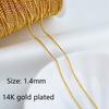 Wholesale 14K Gold Plated Brass Metal Loose Chains Bulk Chains For Jewelry Making,DIY Handmade Jewellery Making Supplies